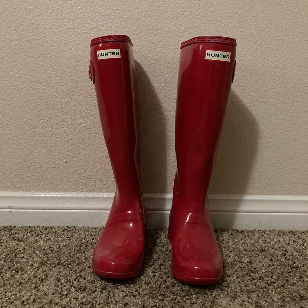 Hunter red rain boots